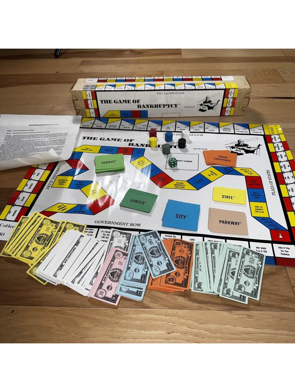 1968 The Game of Bankruptcy Walt Polzin Complete Obscure Board Game Vintage RARE